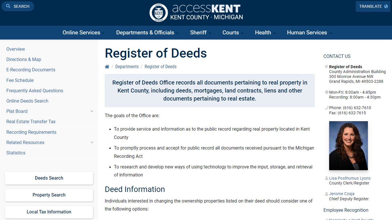 Register of Deeds - Kent County, Michigan